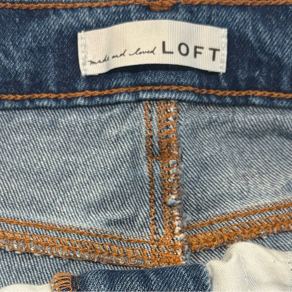 LOFT Wide Leg High Waist Jeans Size 12 - Picture 4 of 11